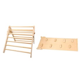 Ensemble Triangle Pikler en bois + planche 2en1