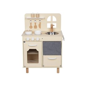 Cuisine en bois avec four beige