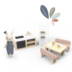 Cuisine en bois pour maison de poupee