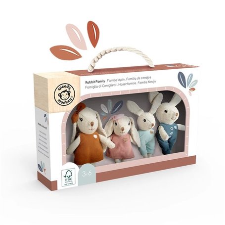 4 peluches la famille lapin