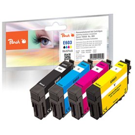Peach PI200-868 cartouche d'encre 4 pièce(s) Compatible Rendement standard Noir