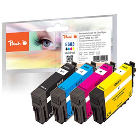 Peach PI200-868 cartouche d'encre 4 pièce(s) Compatible Rendement standard Noir