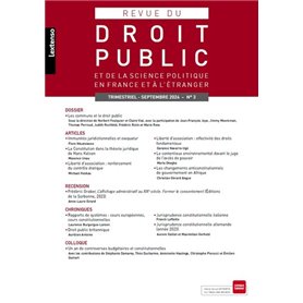 Revue du droit public et de la science politique en France et à l'étranger N°3-2024