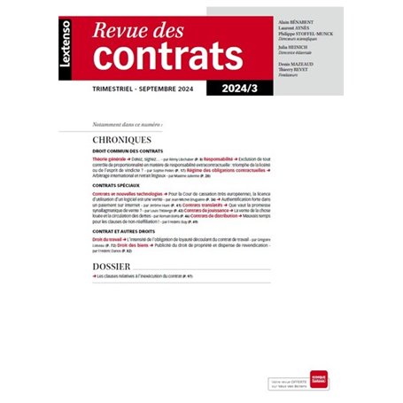 Revue des contrats N°3-2024