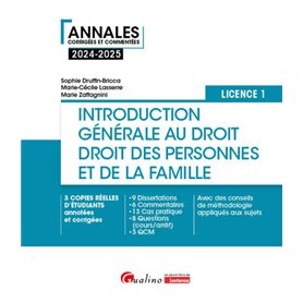 Introduction générale au droit et droit des personnes et de la famille - L1