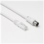 C ble RJ45 m le vers coaxial m le Longueur 2.00m - diamtre 9.52mm Blanc