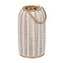 Lanterne Beige Naturel Bambou Verre 25 x 25 x 45 cm