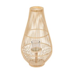 Lanterne Naturel Bambou Verre 35 x 35 x 66 cm