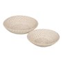 Centre de Table Blanc Bambou Rotin 35 x 35 x 8 cm (2 Unités)