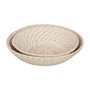 Centre de Table Blanc Bambou Rotin 35 x 35 x 8 cm (2 Unités)