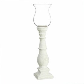 Bougeoir Blanc Verre Ciment 20