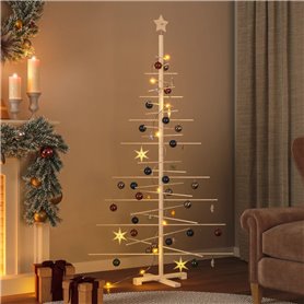 vidaXL Arbre de Noël en bois pour décoration 180 cm bois massif de pin