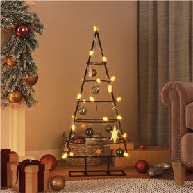 vidaXL Arbre de Noël en métal pour décoration noir 90 cm