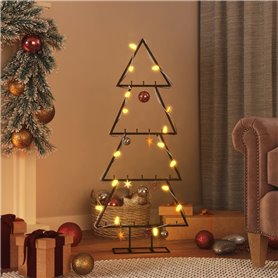 vidaXL Arbre de Noël en métal pour décoration noir 90 cm