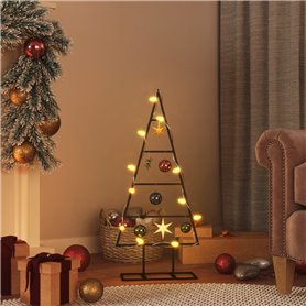 vidaXL Arbre de Noël en métal pour décoration noir 60 cm