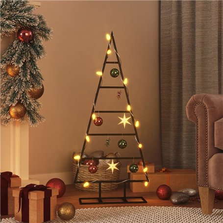 vidaXL Arbre de Noël en métal pour décoration noir 90 cm