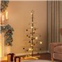 vidaXL Arbre de Noël en métal avec base en bois noir 150 cm