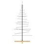 vidaXL Arbre de Noël en métal avec base en bois noir 150 cm