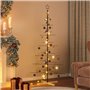 vidaXL Arbre de Noël en métal avec base en bois noir 180 cm