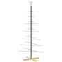 vidaXL Arbre de Noël en métal avec base en bois noir 180 cm