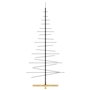 vidaXL Arbre de Noël en métal avec base en bois noir 180 cm