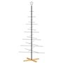 vidaXL Arbre de Noël en métal avec base en bois noir 180 cm