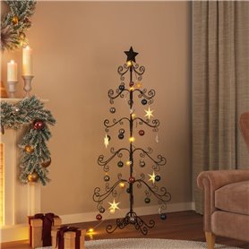 vidaXL Arbre de Noël en métal pour décoration noir 150 cm