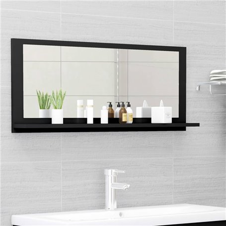 vidaXL Miroir de salle de bain Noir 90x10