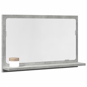 vidaXL Armoire à miroir de salle de bain gris béton bois d'ingénierie