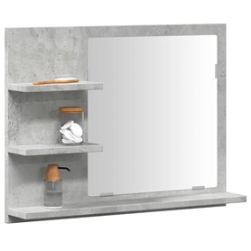 vidaXL Étagère à miroir de salle de bain gris béton 60x10