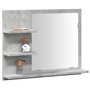 vidaXL Étagère à miroir de salle de bain gris béton 60x10