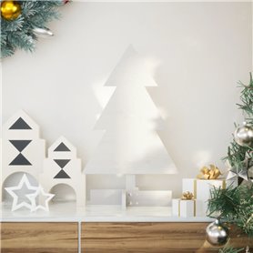 vidaXL Arbre de Noël en bois pour décoration blanc 60 cm pin massif