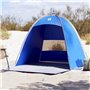 vidaXL Tente de plage 3 personnes bleu azuré imperméable