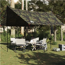 vidaXL Bâche de camping camouflage 438x376x212 cm imperméable