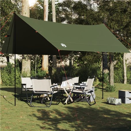 vidaXL Bâche de camping vert olive 462x306x211 cm imperméable