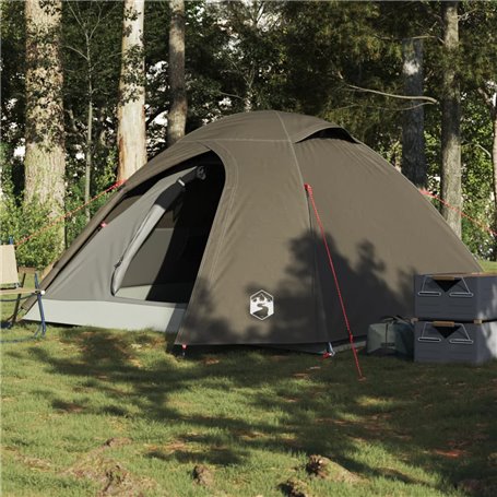 vidaXL Tente de camping à dôme 4 personnes marron imperméable