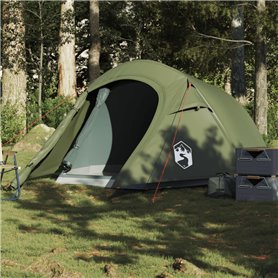 vidaXL Tente de camping tunnel 2 personnes vert olive imperméable