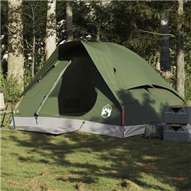 vidaXL Tente de camping à dôme 2 personnes vert olive imperméable