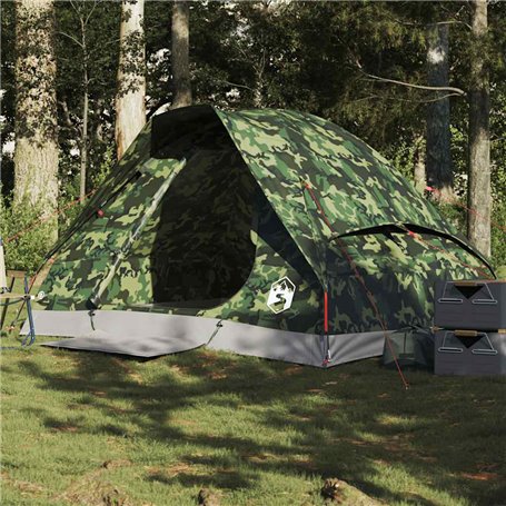 vidaXL Tente de camping à dôme 2 personnes camouflage imperméable