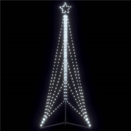 vidaXL Guirlande de sapin de Noël 525 LED blanc froid 302 cm