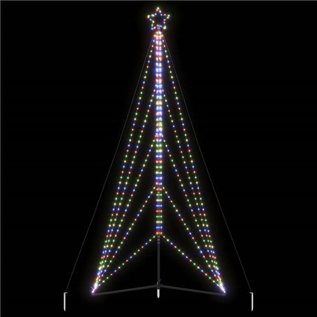 vidaXL Guirlande de sapin de Noël 615 LED colorées 404