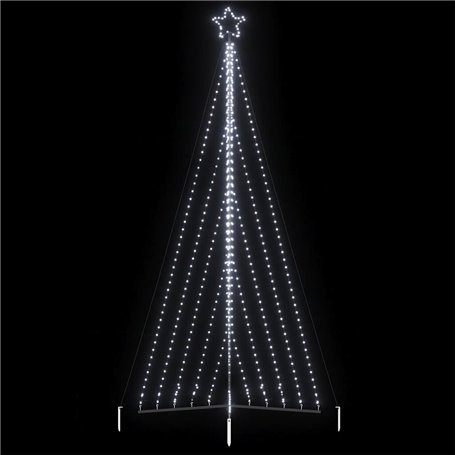 vidaXL Guirlande de sapin de Noël 570 LED blanc froid 399 cm