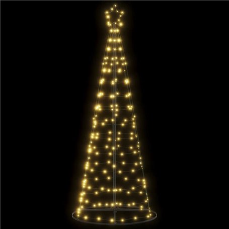 vidaXL Arbre de Noël lumineux conique 200 LED blanc chaud 182 cm