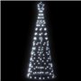 vidaXL Arbre de Noël lumineux conique 200 LED blanc froid 182 cm