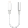 Adaptateur Renforcé Jack 3.5mm vers USB C Mâle / Femelle Blanc Force Power Lite