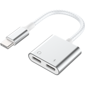 Adaptateur Duo Renforcé USB C vers USB C + USB C PD 100W Blanc Force Power Lite