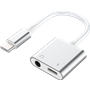 Adaptateur Duo Renforcé USB C vers Jack 3.5mm + USB C PD 100W Blanc Force Power Lite