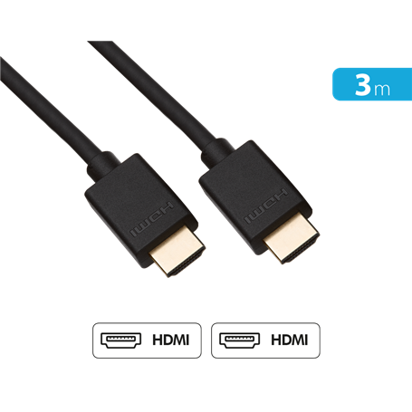 Câble HDMI High Speed HD 19 broches Mâle /Mâle 3m Noir Force Power Lite