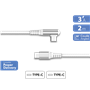 Câble Coudé Renforcé USB C/USB C 2m 60W Blanc - Garanti à vie Force Power Lite