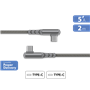 Câble Coudé Ultra-renforcé USB C/USB C 2m 60W Gris - Garanti à vie Force Power